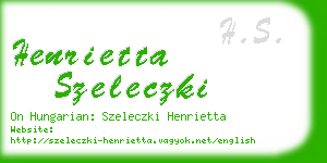 henrietta szeleczki business card